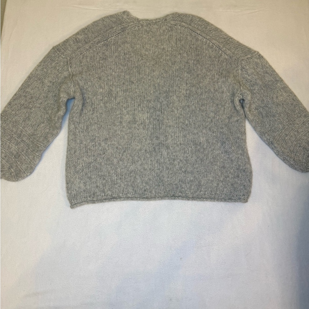 Free People Marina SoftSpun Cardigan Light Heather Grey Alpaca Wool Large NWT - Picture 6 of 12